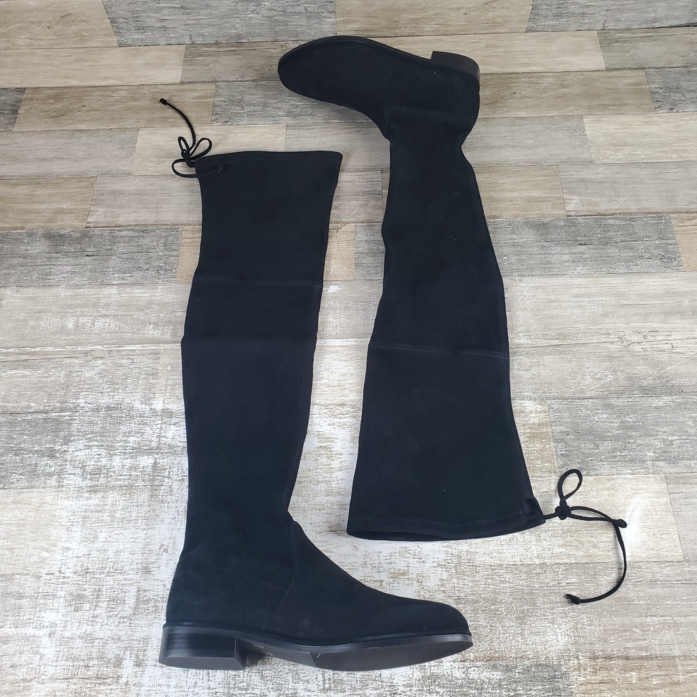 Stuart Weitzman‎ Lowland Womens Knee-High Boots Sz 8.5 B Black Comfort Round Toe